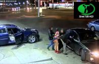 High Definition video of Gang Woman pulling a gun from under her skirt and shooting up Detroit gas station